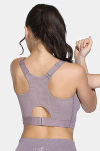 Zelocity High Impact Moisture Wicking Sports Bra - Purple Dove — thumbnail 4